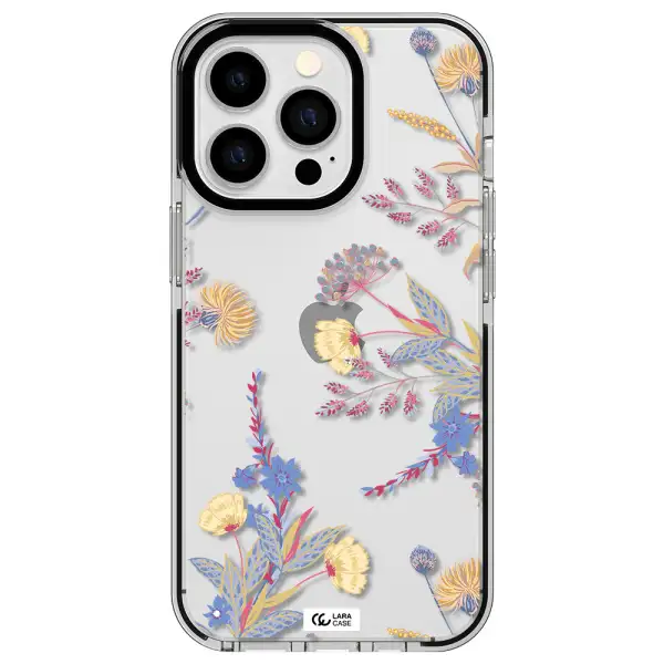Pastel Fall Flowers Apple iPhone 13 Pro impact black border Case