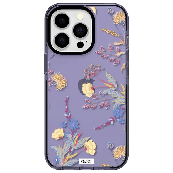 Pastel Fall Flowers Apple iPhone 13 Pro impact Lilac Case