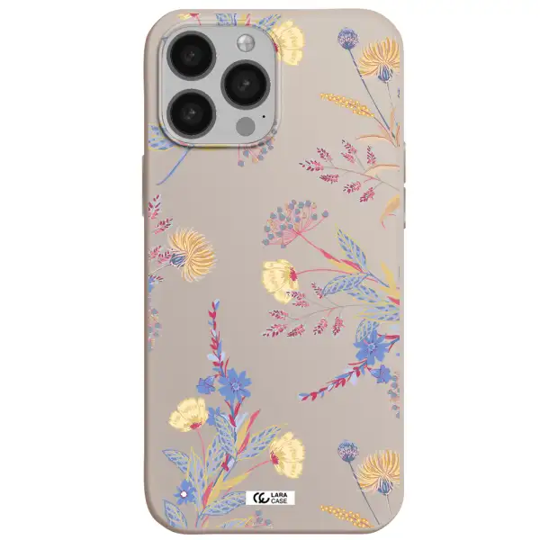 Pastel Fall Flowers Apple iPhone 13 Pro Silicone Stone Case