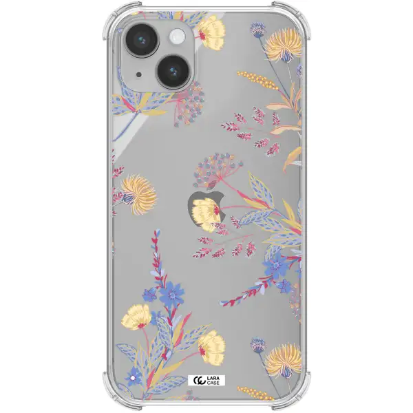 Pastel Fall Flowers Apple iPhone 14 plus Clear PC Case