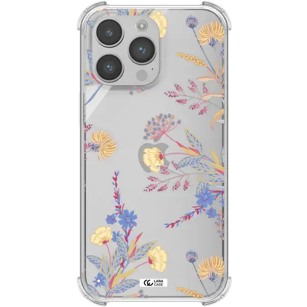 Pastel Fall Flowers Apple iPhone 14 pro Clear PC Case