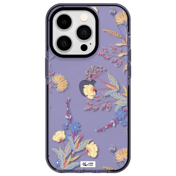 Pastel Fall Flowers Apple iPhone 14 pro impact Lilac Case