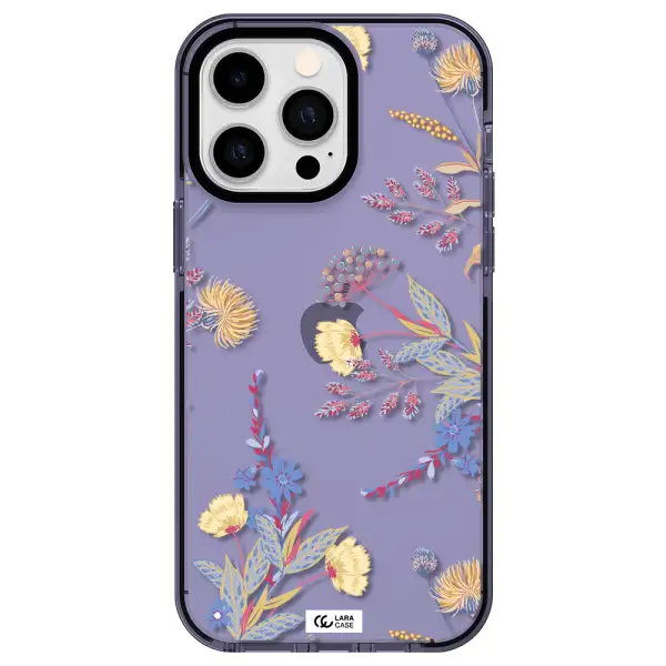 Pastel Fall Flowers Apple iPhone 14 pro max impact Lilac Case