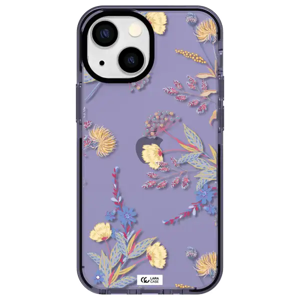 Pastel Fall Flowers Apple iPhone 15 impact Lilac Case