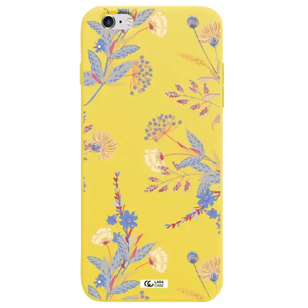 Pastel Fall Flowers Apple iPhone 6 plus Silicone canary yellow Case