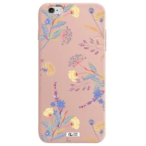 Pastel Fall Flowers Apple iPhone 6 plus Silicone pastel pink Case