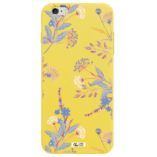 Pastel Fall Flowers Apple iPhone 6 s plus Silicone canary yellow Case