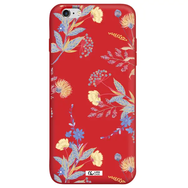 Pastel Fall Flowers Apple iPhone 6 s plus Silicone Imperial Red Case