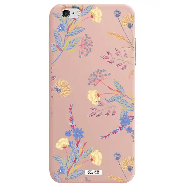 Pastel Fall Flowers Apple iPhone 6 s plus Silicone pastel pink Case