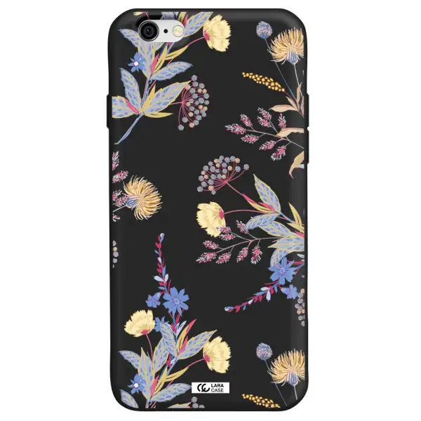 Pastel Fall Flowers Apple iPhone 6 Silicone black Case