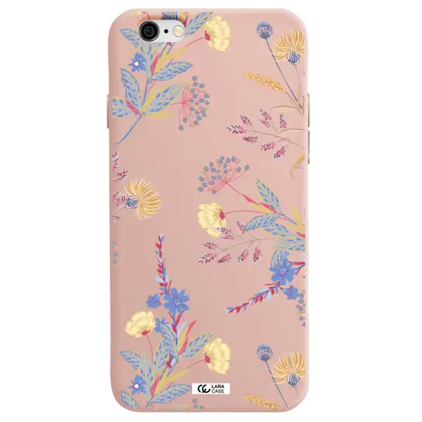 Pastel Fall Flowers Apple iPhone 6 Silicone pastel pink Case