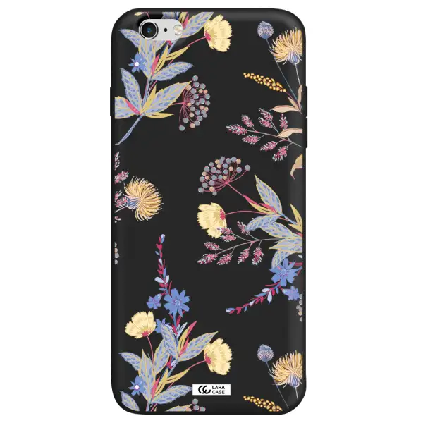 Pastel Fall Flowers Apple iPhone 6S Silicone black Case