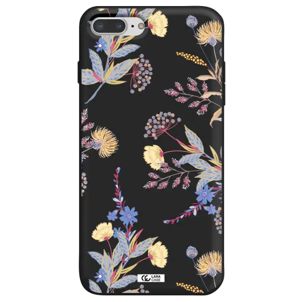 Pastel Fall Flowers Apple iPhone 7 plus Silicone black Case