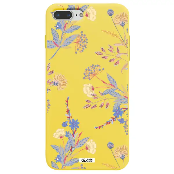 Pastel Fall Flowers Apple iPhone 7 plus Silicone canary yellow Case
