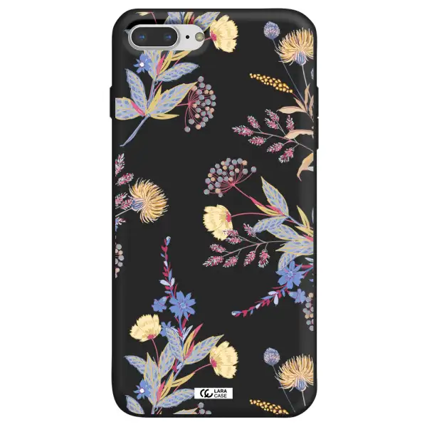 Pastel Fall Flowers Apple iPhone 8 plus Silicone black Case