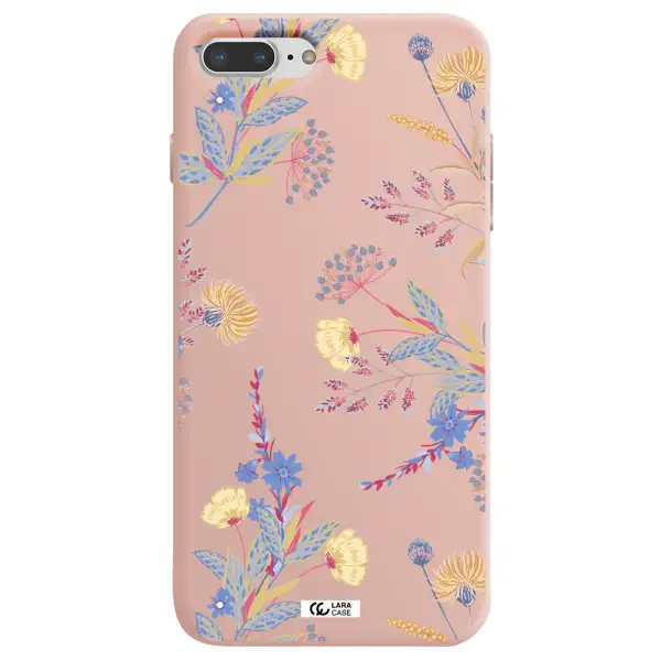 Pastel Fall Flowers Apple iPhone 8 plus Silicone pastel pink Case