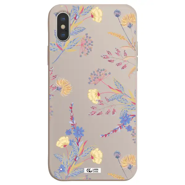 Pastel Fall Flowers Apple iPhone X Silicone Stone Case