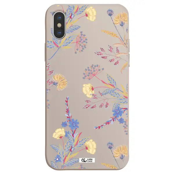 Pastel Fall Flowers Apple iPhone XS Silicone Stone Case