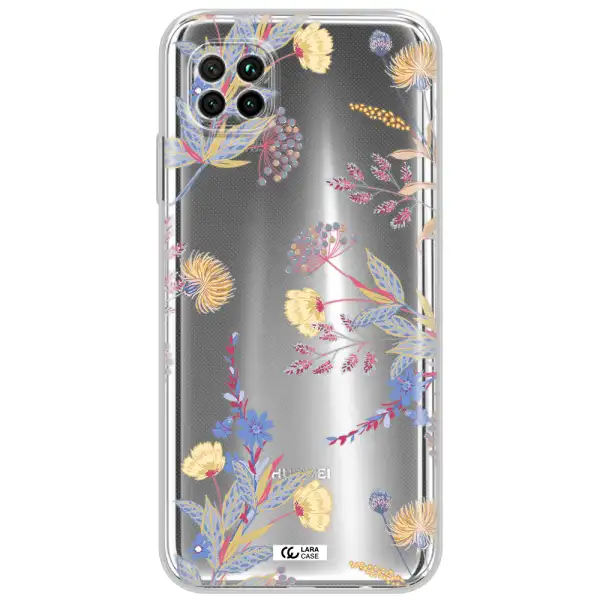 Pastel Fall Flowers Huawei Nova 7I Clear Tpu Case