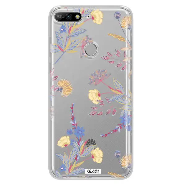 Pastel Fall Flowers Huawei Y7 2018 Clear TPU Case
