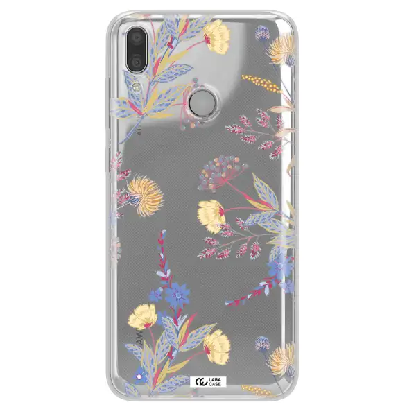 Pastel Fall Flowers Huawei Y7 2019 Clear TPU Case