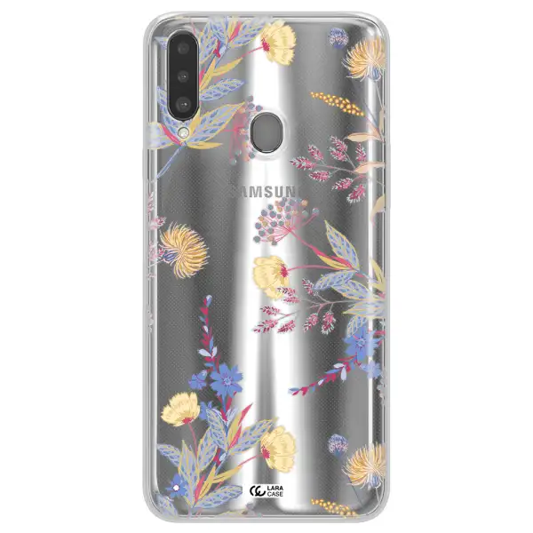 Pastel Fall Flowers Samsung A20S Clear TPU Case