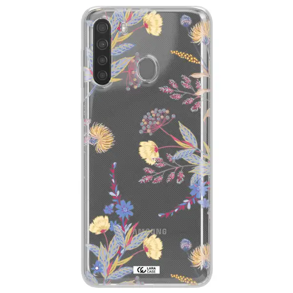 Pastel Fall Flowers Samsung A21 Clear TPU Case