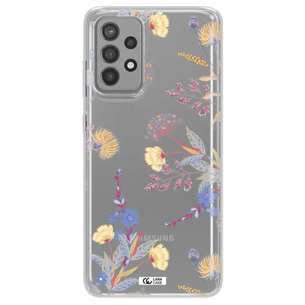 Pastel Fall Flowers Samsung A72 Clear TPU Case