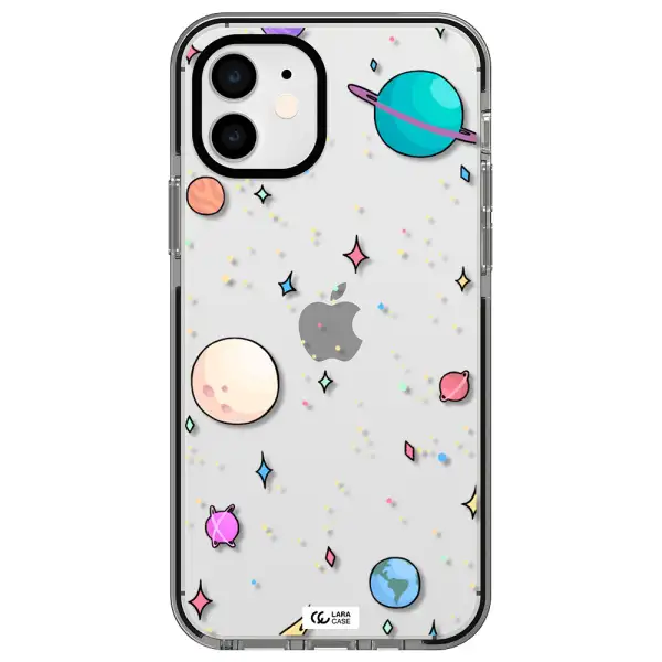 Solar System Print Apple iPhone 11 impact black border Case