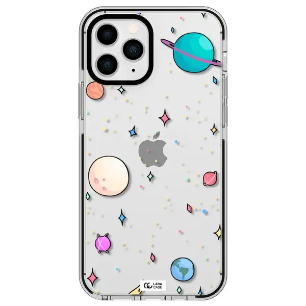 Solar System Print Apple iPhone 11 pro impact black border Case
