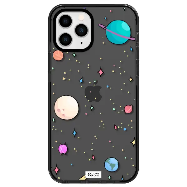 Solar System Print Apple iPhone 11 pro max impact Smoke Black Case
