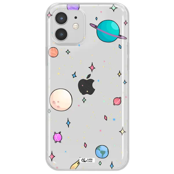 Solar System Print Apple iPhone 12 Clear TPU Case