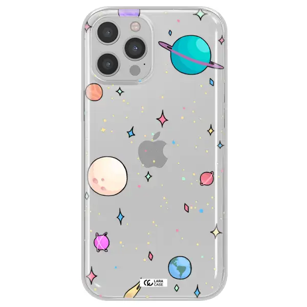 Solar System Print Apple iPhone 12 pro Clear TPU Case