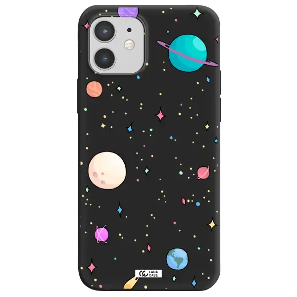 Solar System Print Apple iPhone 12 Silicone black Case