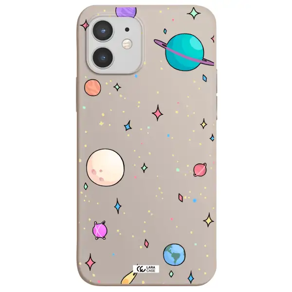 Solar System Print Apple iPhone 12 Silicone Stone Case