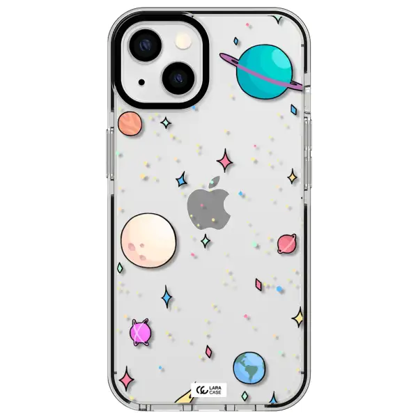 Solar System Print Apple iPhone 13 impact black border Case