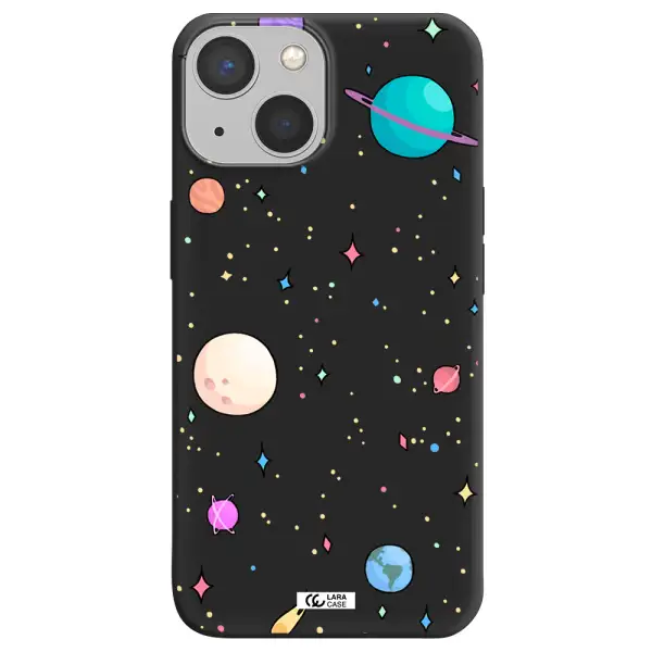 Solar System Print Apple iPhone 13 mini Silicone black Case