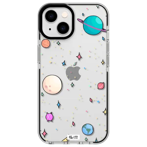 Solar System Print Apple iPhone 14 impact black border Case