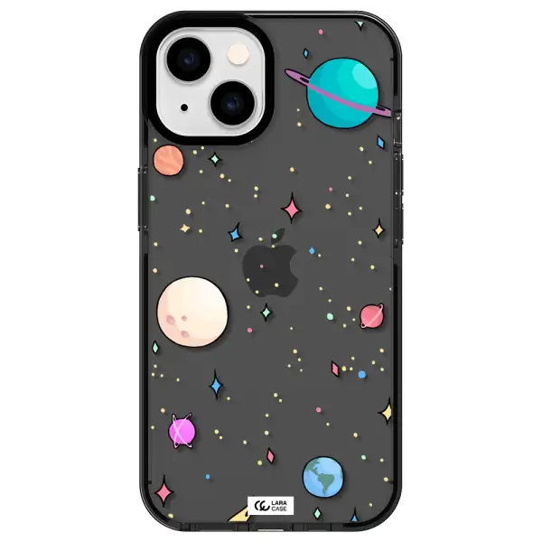 Solar System Print Apple iPhone 14 impact Smoke Black Case