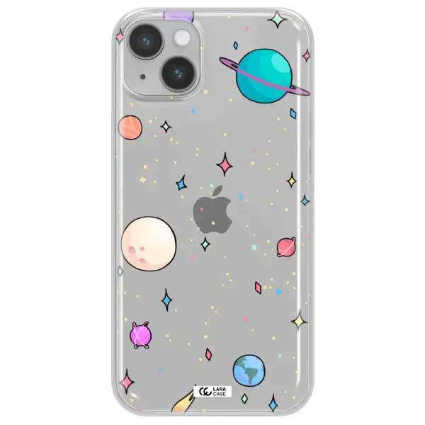 Solar System Print Apple iPhone 14 plus Clear TPU Case