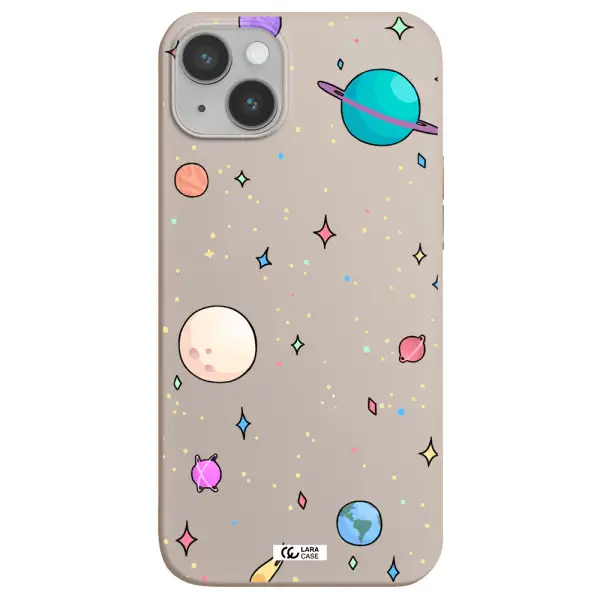 Solar System Print Apple iPhone 14 plus Silicone Stone Case