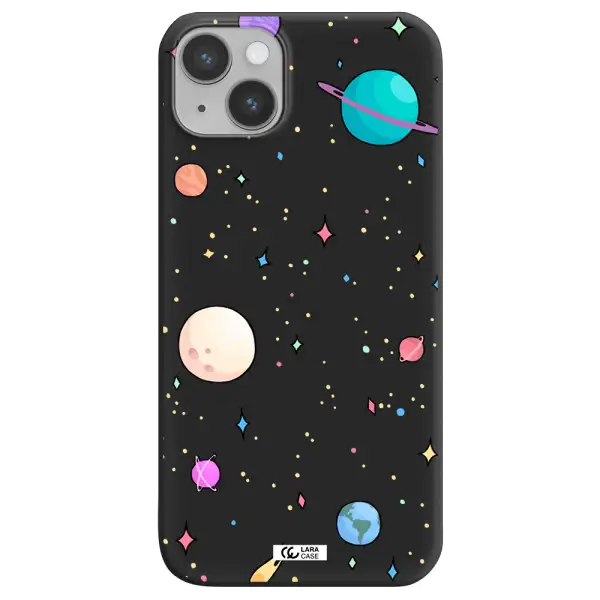 Solar System Print Apple iPhone 14 Silicone black Case