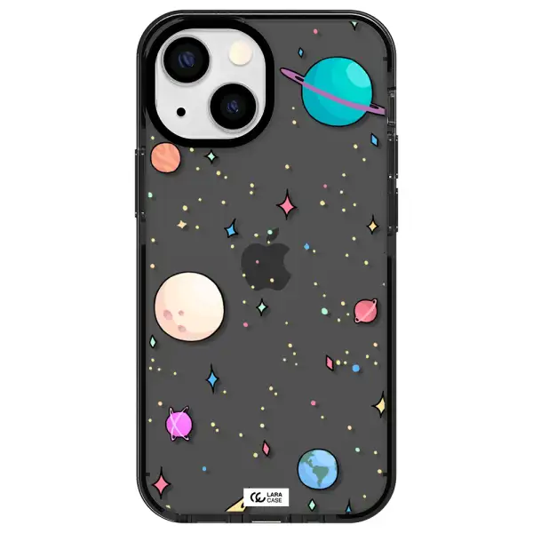 Solar System Print Apple iPhone 15 impact Smoke Black Case