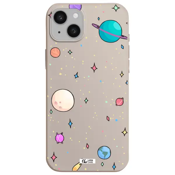 Solar System Print Apple iphone 15 plus Silicone Stone Case
