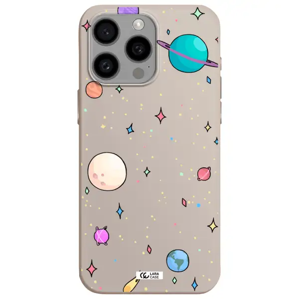 Solar System Print Apple Iphone 15 Pro max Silicone Stone Case