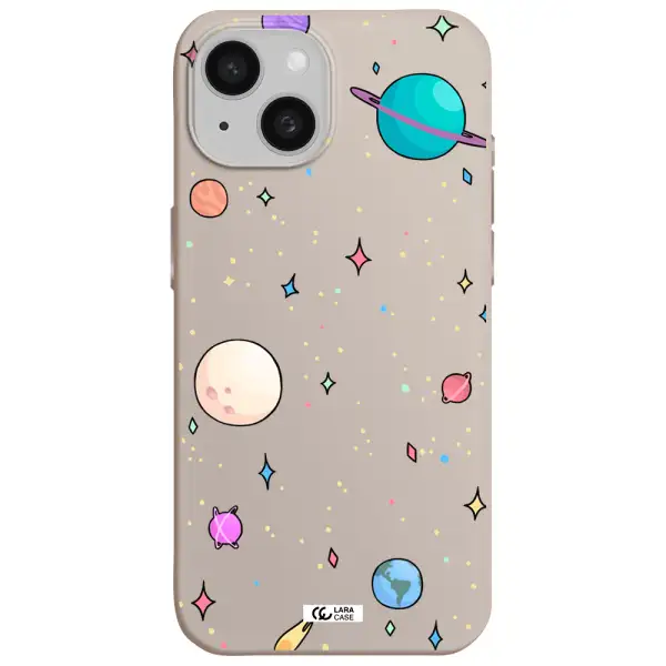 Solar System Print Apple iPhone 15 Silicone Stone Case