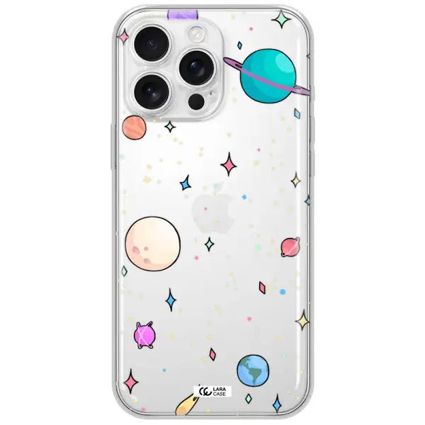 Solar System Print Apple Iphone 16 Pro Max Clear Tpu Case