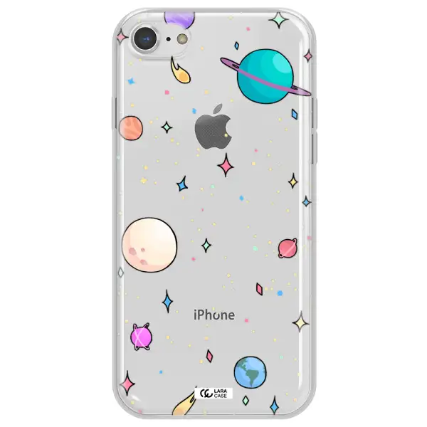 Solar System Print Apple iPhone 7 Clear TPU Case
