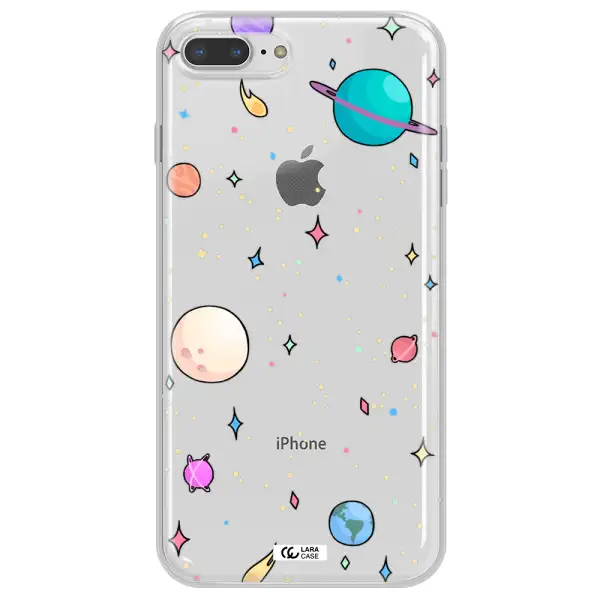 Solar System Print Apple iPhone 8 plus Clear TPU Case