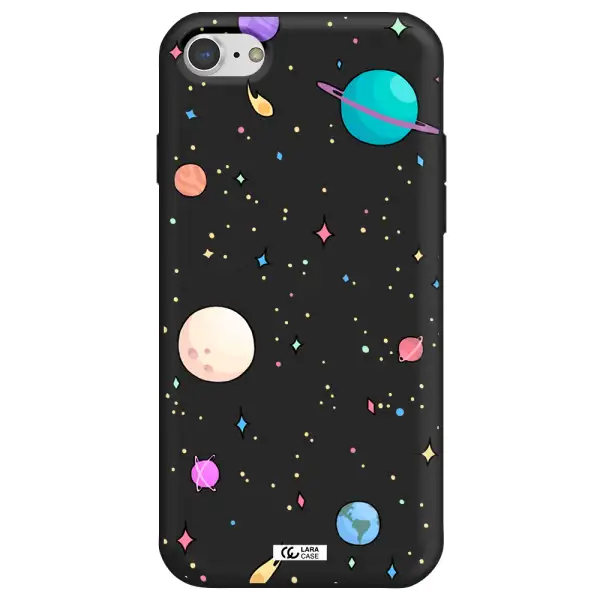 Solar System Print Apple iPhone 8 Silicone black Case